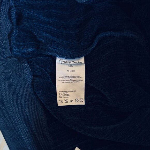 Sergio Tacchini Chenille Velour Shorts Mens S Textured Maritime Blue Sportswear - Picture 8 of 9